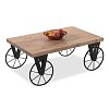 Τραπέζι σαλονιού Bike pakoworld χρώμα μαύρο-καρυδί 85x55x41εκ 120-000049