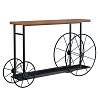 Κονσόλα Bike pakoworld χρώμα μαύρο-καρυδί 148x28x85εκ 120-000051