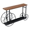 Κονσόλα Bike pakoworld χρώμα μαύρο-καρυδί 148x28x85εκ 120-000051