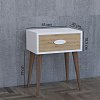 Κομοδίνο Laber pakoworld με ένα συρτάρι καρυδί-λευκό-sonoma 45x30x57.5εκ 120-000131