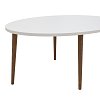 Τραπέζι σαλονιού Barton pakoworld λευκό-καφέ 90x45x40εκ 120-000136