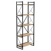 Βιβλιοθήκη Baker pakoworld καρυδί-μαύρο 66x34x180εκ 120-000330