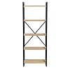 Βιβλιοθήκη Baker pakoworld καρυδί-μαύρο 66x34x180εκ 120-000330