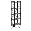 Βιβλιοθήκη Baker pakoworld καρυδί-μαύρο 66x34x180εκ 120-000330