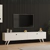 Έπιπλο τηλεόρασης Jate pakoworld σε λευκή απόχρωση 160x25x40εκ 120-000547