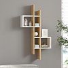 Ραφιέρα τοίχου Garel pakoworld σε oak-λευκή απόχρωση 53,8x19,6x108εκ 120-000566
