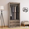 Ντουλάπα ρούχων δίφυλλη OLYMPUS pakoworld χρώμα castillo-toro 81x57x183εκ 123-000021