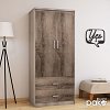 Ντουλάπα ρούχων δίφυλλη OLYMPUS pakoworld χρώμα castillo-toro 81x57x183εκ 123-000021