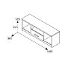 Έπιπλο τηλεόρασης OLYMPUS pakoworld χρώμα wenge 144x39x50,5εκ 123-000042