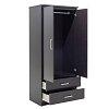 Ντουλάπα ρούχων δίφυλλη OLYMPUS pakoworld χρώμα wenge 81x57x183εκ 123-000044