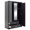 Ντουλάπα ρούχων τρίφυλλη OLYMPUS pakoworld χρώμα wenge 120x57x183εκ 123-000045
