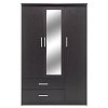 Ντουλάπα ρούχων τρίφυλλη OLYMPUS pakoworld χρώμα wenge 120x57x183εκ 123-000045