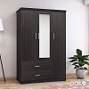 Ντουλάπα ρούχων τρίφυλλη OLYMPUS pakoworld χρώμα wenge 120x57x183εκ 123-000045