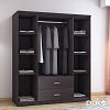 Ντουλάπα ρούχων τετράφυλλη OLYMPUS pakoworld χρώμα wenge 159x57x183εκ 123-000046