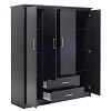 Ντουλάπα ρούχων τετράφυλλη OLYMPUS pakoworld χρώμα wenge 159x57x183εκ 123-000046