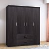 Ντουλάπα ρούχων τετράφυλλη OLYMPUS pakoworld χρώμα wenge 159x57x183εκ 123-000046