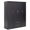 Ντουλάπα ρούχων τετράφυλλη OLYMPUS pakoworld χρώμα wenge 159x57x183εκ 123-000046