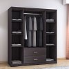 Ντουλάπα ρούχων τετράφυλλη OLYMPUS pakoworld χρώμα wenge 159x57x183εκ 123-000046