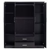 Ντουλάπα ρούχων τετράφυλλη OLYMPUS pakoworld χρώμα wenge 159x57x183εκ 123-000046