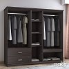 Ντουλάπα ρούχων πεντάφυλλη OLYMPUS pakoworld χρώμα wenge 198x57x183εκ 123-000047