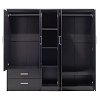 Ντουλάπα ρούχων πεντάφυλλη OLYMPUS pakoworld χρώμα wenge 198x57x183εκ 123-000047