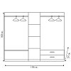 Ντουλάπα ρούχων πεντάφυλλη OLYMPUS pakoworld χρώμα wenge 198x57x183εκ 123-000047