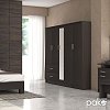 Ντουλάπα ρούχων πεντάφυλλη OLYMPUS pakoworld χρώμα wenge 198x57x183εκ 123-000047