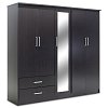 Ντουλάπα ρούχων πεντάφυλλη OLYMPUS pakoworld χρώμα wenge 198x57x183εκ 123-000047