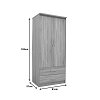 Ντουλάπα ρούχων δίφυλλη OLYMPUS pakoworld σε sonoma απόχρωση 81x57x183εκ 123-000226