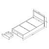 Κρεβάτι Olympus pakoworld με συρτάρι σε sonoma απόχρωση 100x200εκ 123-000236