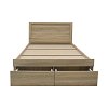 Κρεβάτι Olympus pakoworld με συρτάρι σε sonoma απόχρωση 100x200εκ 123-000236