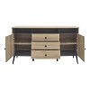 Μπουφές Zezan pakoworld σε sonoma-ανθρακί απόχρωση 140.5x41.5x80εκ 123-000259