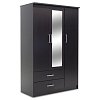 Ντουλάπα ρούχων τρίφυλλη OLYMPUS pakoworld χρώμα wenge 120x57x183εκ 123-000045