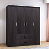 Ντουλάπα ρούχων τετράφυλλη OLYMPUS pakoworld χρώμα wenge 159x57x183εκ 123-000046