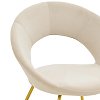 Καρέκλα Valentina pakoworld μπεζ βελούδο-χρυσό πόδι 65x60x82εκ 2τμχ 127-000168