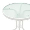 Τραπέζι Watson pakoworld μέταλλο λευκό-γυαλί Φ60x70εκ 130-000001