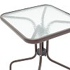 Τραπέζι Watson pakoworld μέταλλο καφέ-γυαλί 60x60x70εκ 130-000005