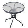 Τραπέζι Watson pakoworld μέταλλο ανθρακί-γυαλί Φ60x70εκ 130-000030