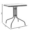 Τραπέζι Watson pakoworld μέταλλο καφέ-γυαλί 70x70x70εκ 130-000032