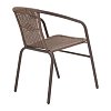 Tραπεζαρία Obbi-Watson pakoworld σετ 3τεμ καφέ μέταλλο-pe rattan 60x60x70εκ 130-000085
