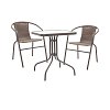Tραπεζαρία Obbi-Watson pakoworld σετ 3τεμ καφέ μέταλλο-pe rattan 60x60x70εκ 130-000085