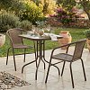 Tραπεζαρία Obbi-Watson pakoworld σετ 3τεμ καφέ μέταλλο-pe rattan 60x60x70εκ 130-000085