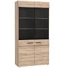 Βιτρίνα Δίφυλλη Solo 100x41x197cm Sonoma με Wenge και MDF Καμπυλωτό τελείωμα στις πόρτες TO-SOLO2W