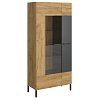 Βιτρίνα Santes Χρυσό Δρυς-Γραφίτης 90x42x197.5cm TO-SANTES1W1DHIGH