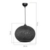 Φωτιστικό οροφής μονόφωτο Leshia pakoworld Ε27 μαύρο Φ38x38εκ 147-000055