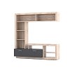 Σύνθεση Τηλεόρασης Floks 170x41x170εκ SONOMA (φυσικός δρύς)-γραφίτης TO-FLOKSGR