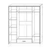 Ντουλάπα Τετράφυλλη Scarlet Sonoma-Wenge 180x58x212εκ SO-SCARLET4D
