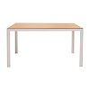 Τραπέζι Nares pakoworld αλουμίνιο λευκό-plywood φυσικό 140x80x72.5εκ 152-000004