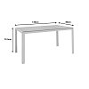 Τραπέζι Nares pakoworld αλουμίνιο λευκό-plywood φυσικό 140x80x72.5εκ 152-000004