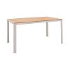 Τραπέζι Nares pakoworld αλουμίνιο λευκό-plywood φυσικό 140x80x72.5εκ 152-000004